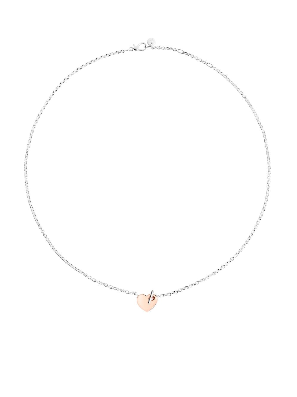 Dodo 9kt rose gold heart necklace - Silver von Dodo