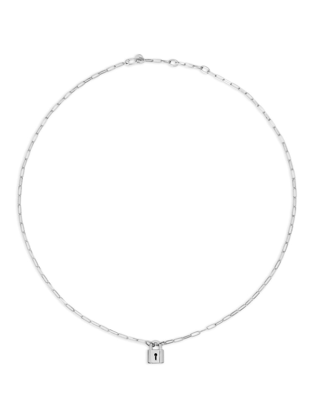 Dodo padlock-pendant cable-link chain necklace - Silver von Dodo