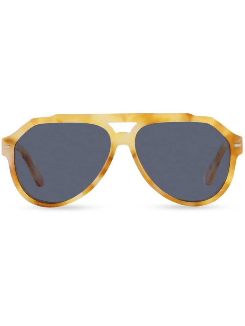 Dolce & Gabbana Eyewear Lusso Sartoriale pilot-frame sunglasses - Yellow von Dolce & Gabbana Eyewear