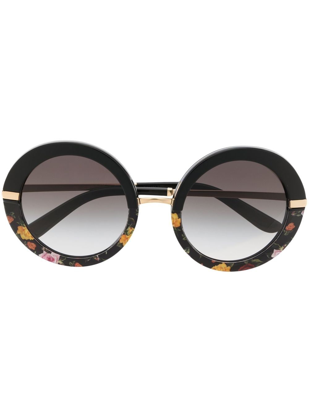 Dolce & Gabbana Eyewear floral-print round-frame sunglasses - Black von Dolce & Gabbana Eyewear