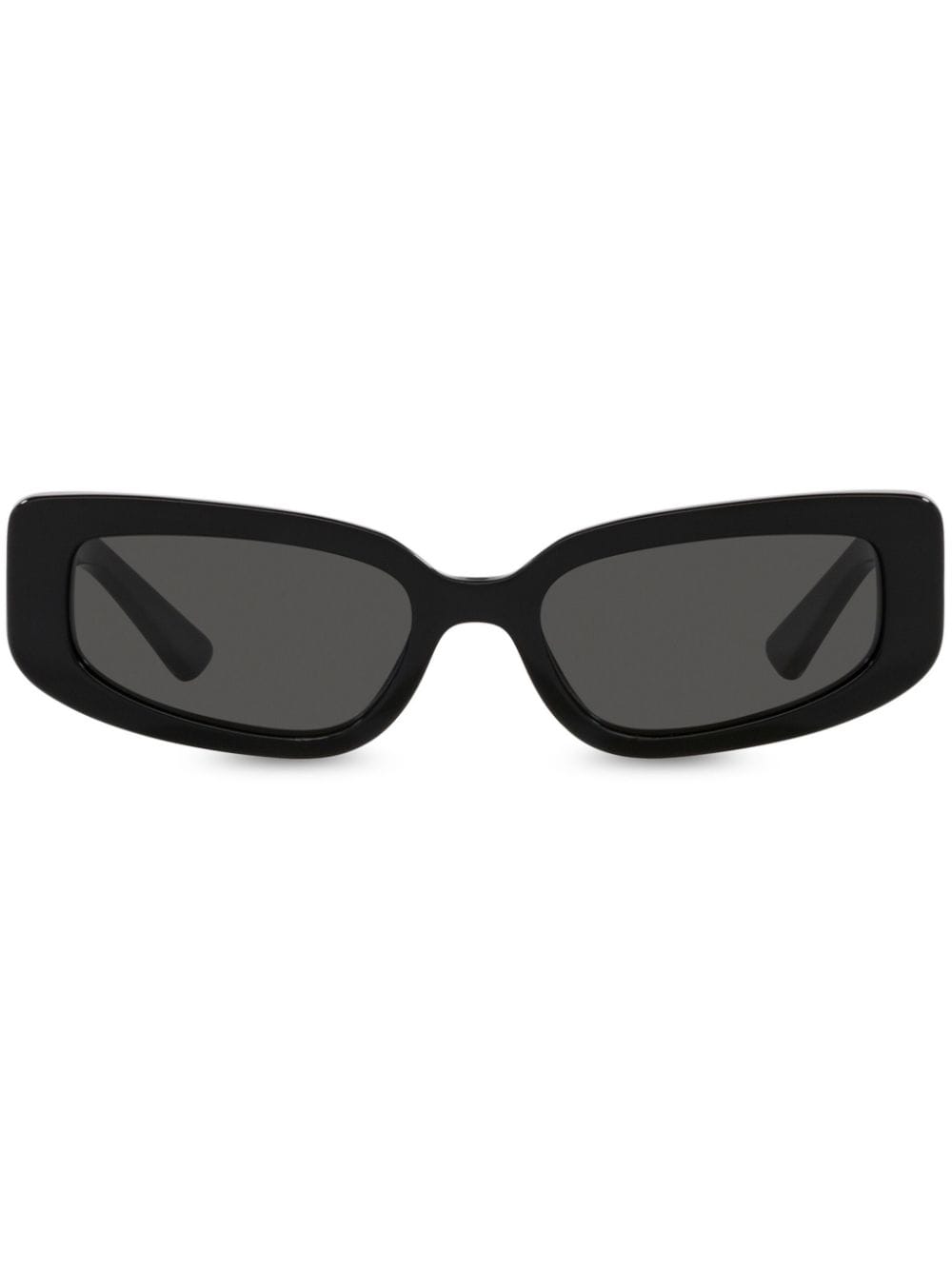Dolce & Gabbana Eyewear logo-embossed rectangle-frame sunglasses - Black von Dolce & Gabbana Eyewear