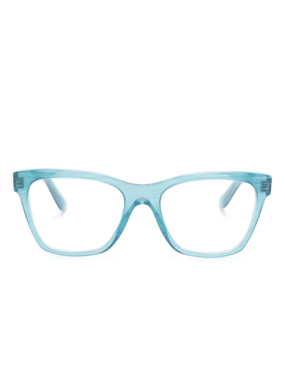 Dolce & Gabbana Eyewear logo-lettering square-frame glasses - Blue von Dolce & Gabbana Eyewear