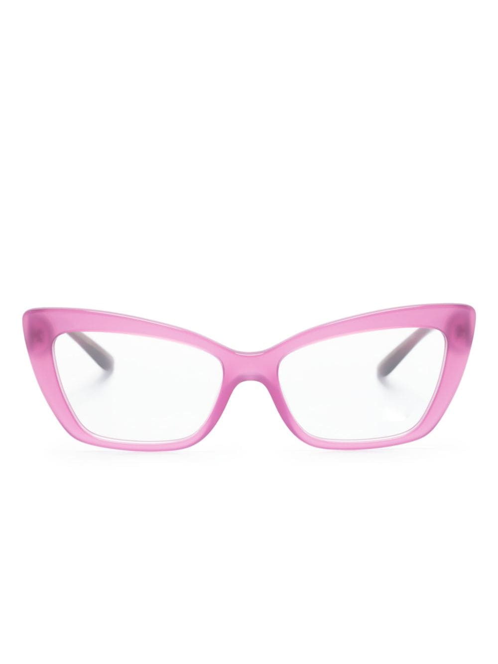 Dolce & Gabbana Eyewear logo-plaque cat eye-frame glasses - Purple von Dolce & Gabbana Eyewear
