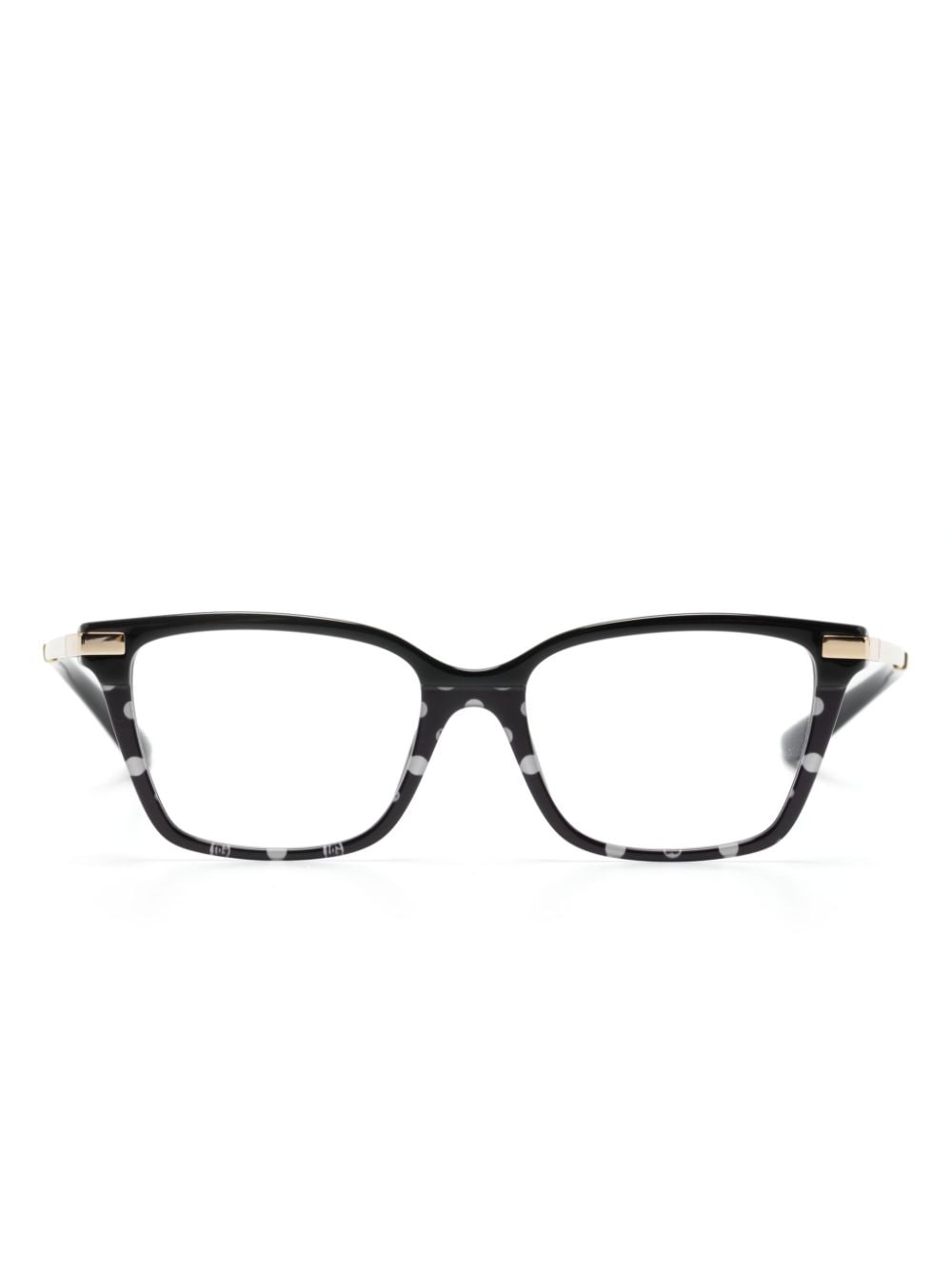 Dolce & Gabbana Eyewear polka-dot square-frame glasses - Black von Dolce & Gabbana Eyewear