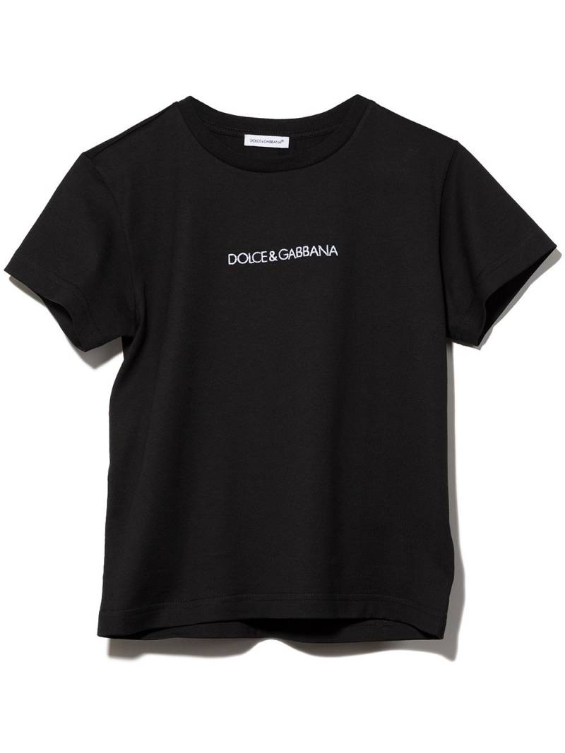Dolce & Gabbana Kids logo-print short-sleeve cotton T-shirt - Black von Dolce & Gabbana Kids
