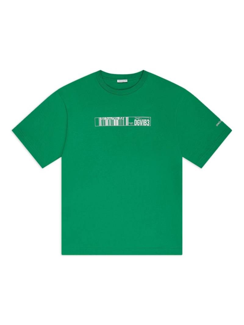 Dolce & Gabbana Kids DG Vibe-print cotton T-shirt - Green von Dolce & Gabbana Kids