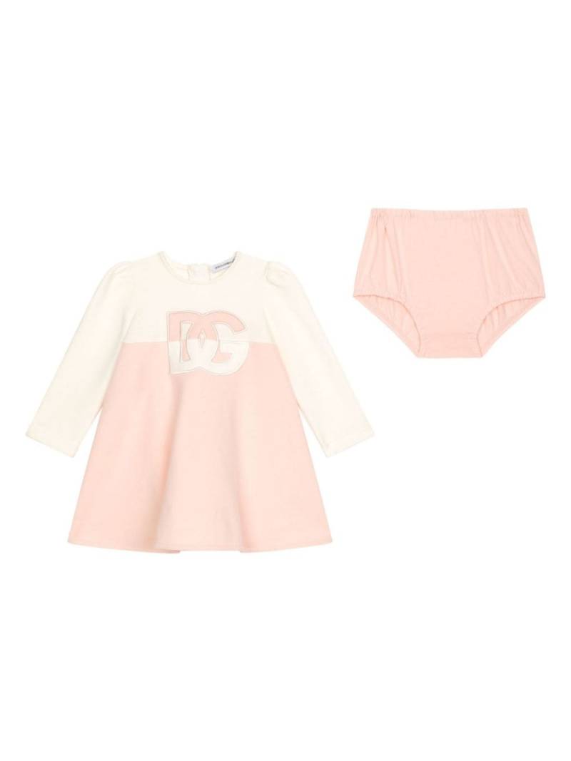 Dolce & Gabbana Kids DG-logo appliqué cotton dress - Pink von Dolce & Gabbana Kids