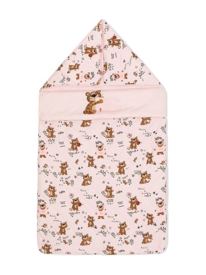 Dolce & Gabbana Kids leopard-print sleeping bag - Pink von Dolce & Gabbana Kids