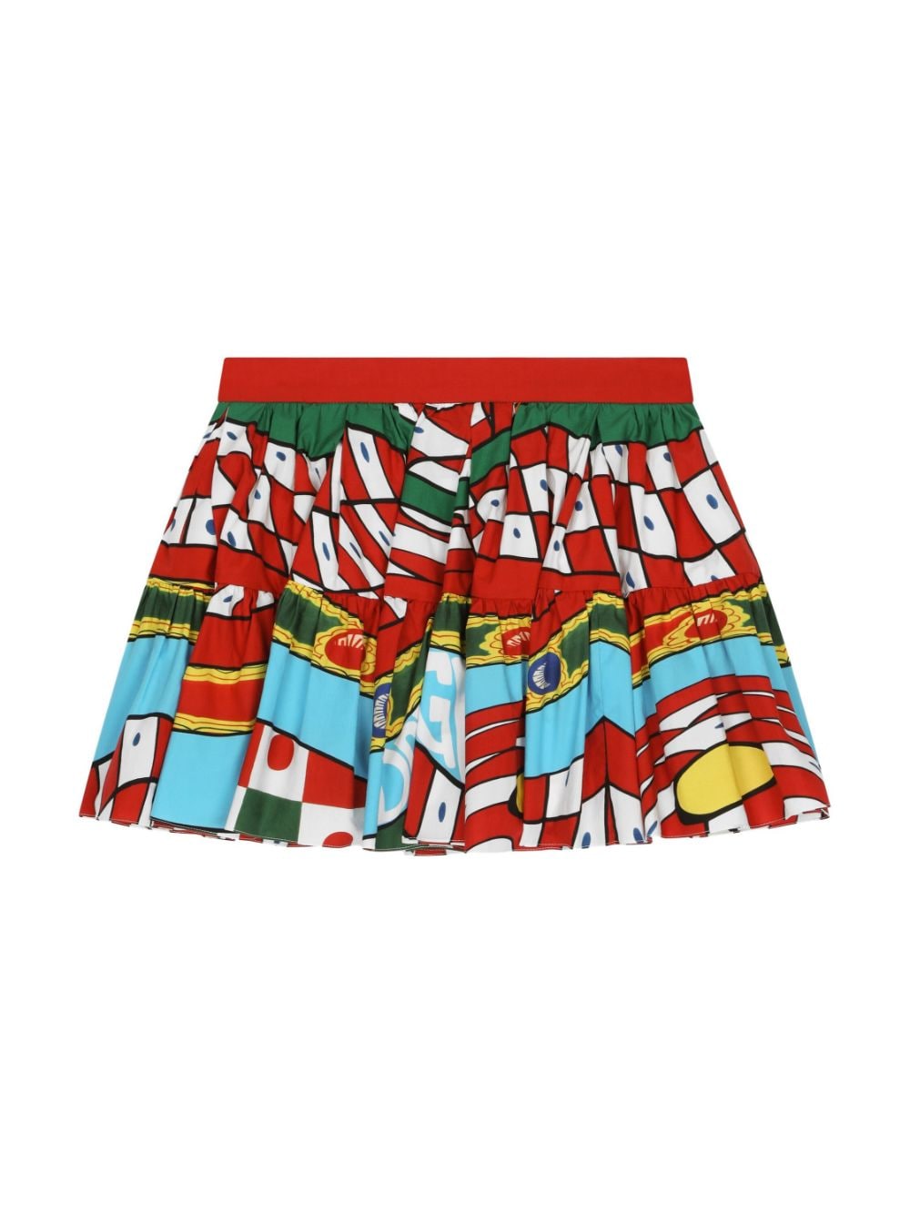 Dolce & Gabbana Kids carretto-print pleated skirt - Red von Dolce & Gabbana Kids