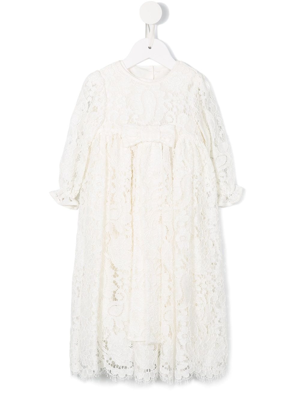 Dolce & Gabbana Kids galloon-lace long-sleeve dress - White von Dolce & Gabbana Kids
