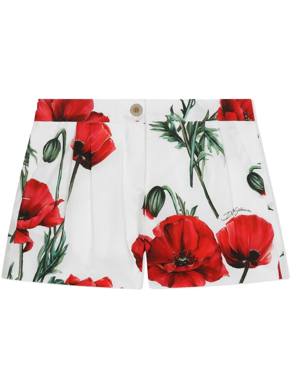 Dolce & Gabbana Kids floral-print cotton shorts - White von Dolce & Gabbana Kids