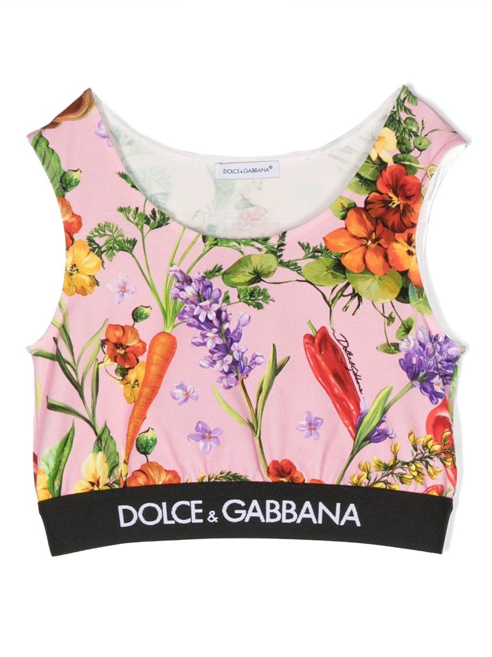 Dolce & Gabbana Kids floral-print cropped top - Pink von Dolce & Gabbana Kids