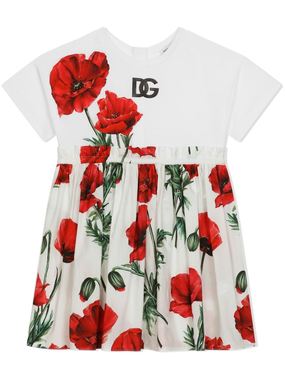 Dolce & Gabbana Kids floral-print zip-fastening dress - White von Dolce & Gabbana Kids