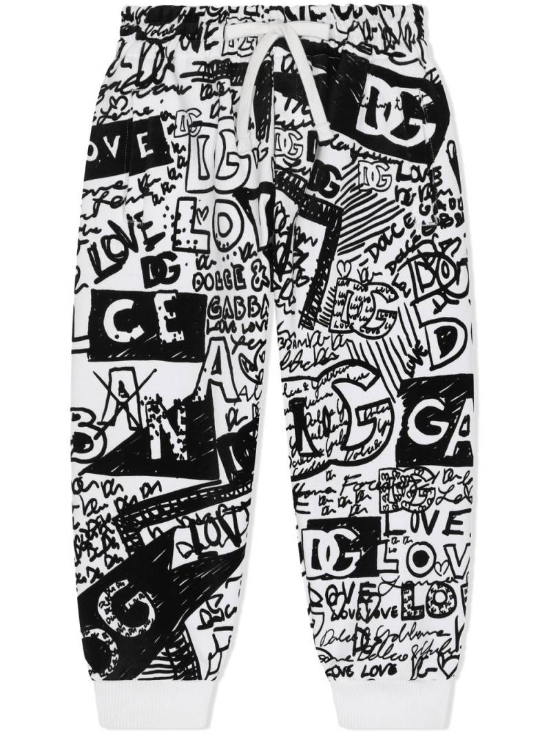 Dolce & Gabbana Kids graffiti-print tracksuit bottoms - Black von Dolce & Gabbana Kids