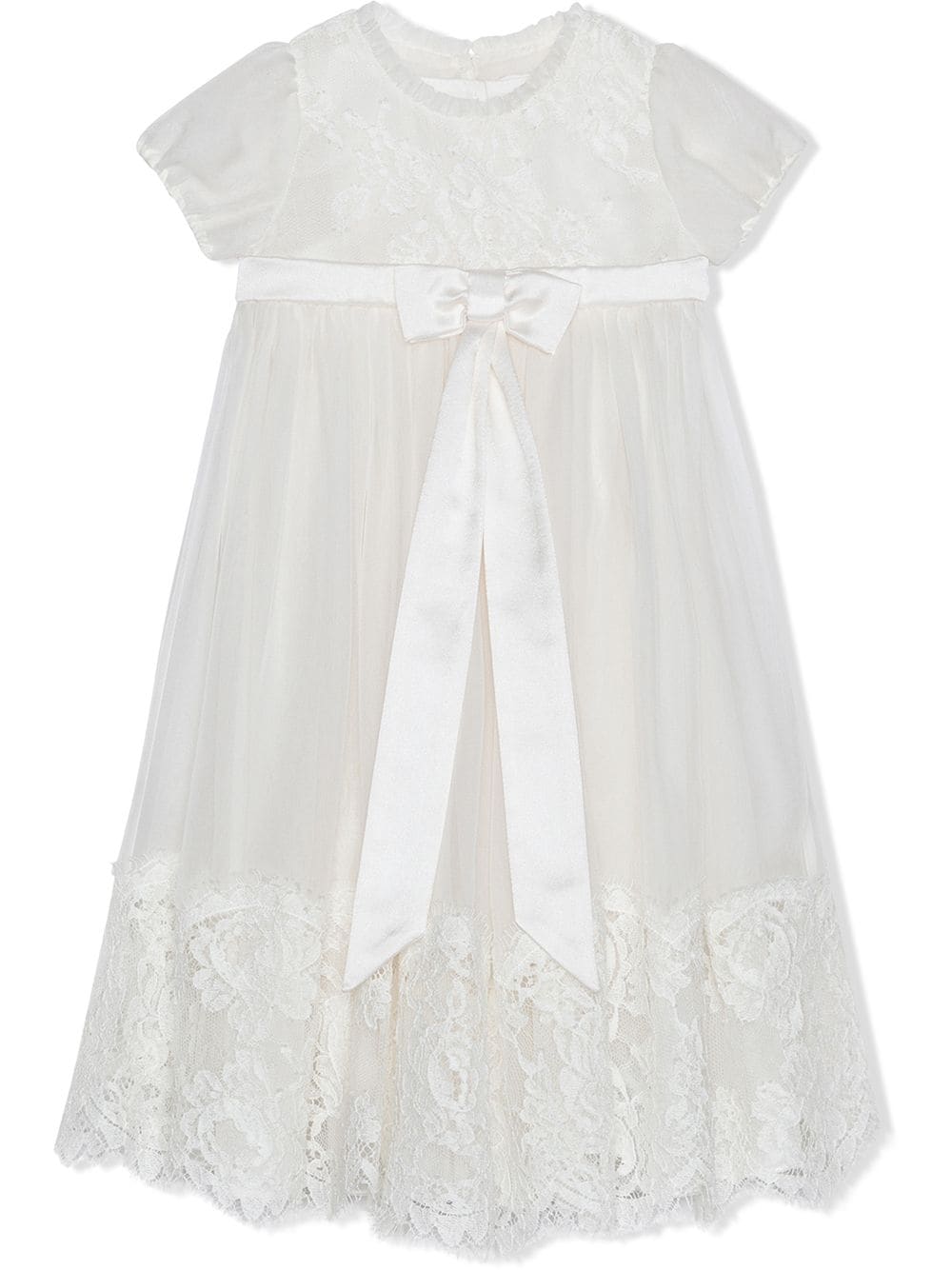 Dolce & Gabbana Kids lace-overlay chiffon dress - White von Dolce & Gabbana Kids