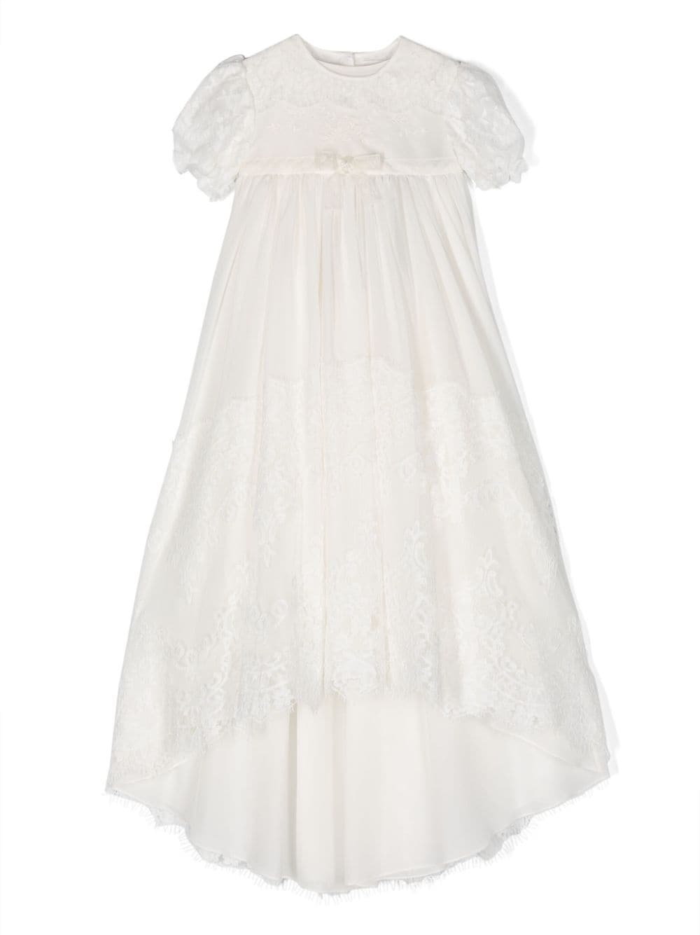 Dolce & Gabbana Kids lace-overlay high-low silk dress - White von Dolce & Gabbana Kids