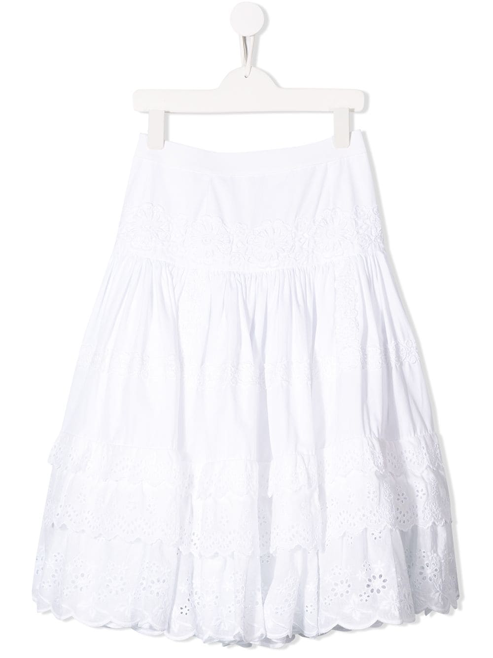 Dolce & Gabbana Kids lace tiered skirt - White von Dolce & Gabbana Kids