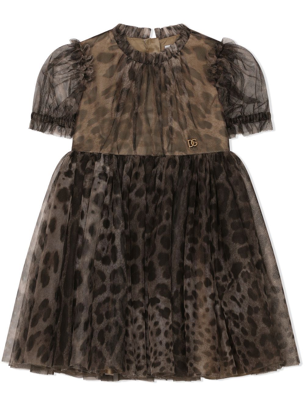 Dolce & Gabbana Kids leopard-print tulle dress - Brown von Dolce & Gabbana Kids