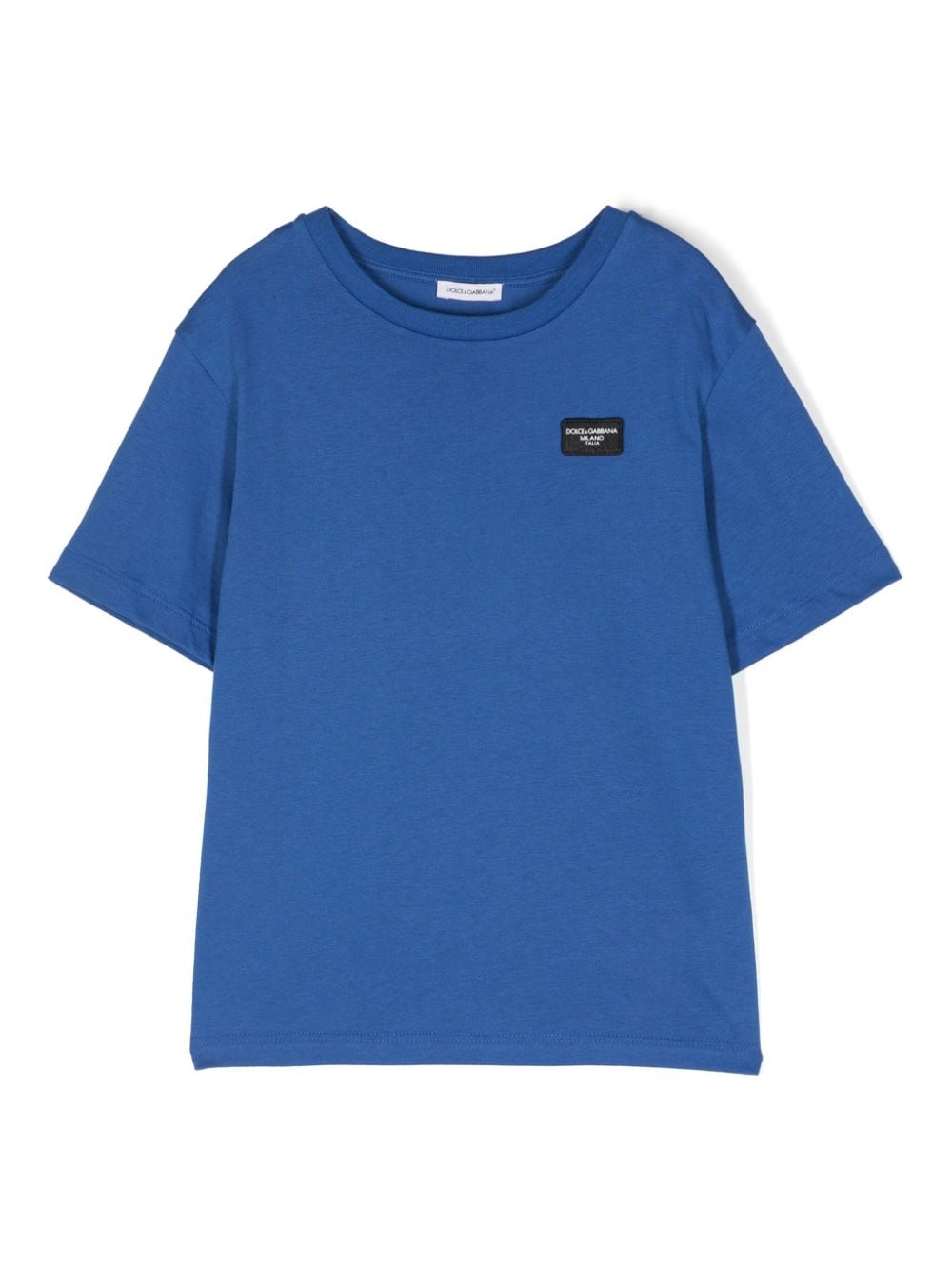 Dolce & Gabbana Kids logo-appliqué cotton T-shirt - Blue von Dolce & Gabbana Kids