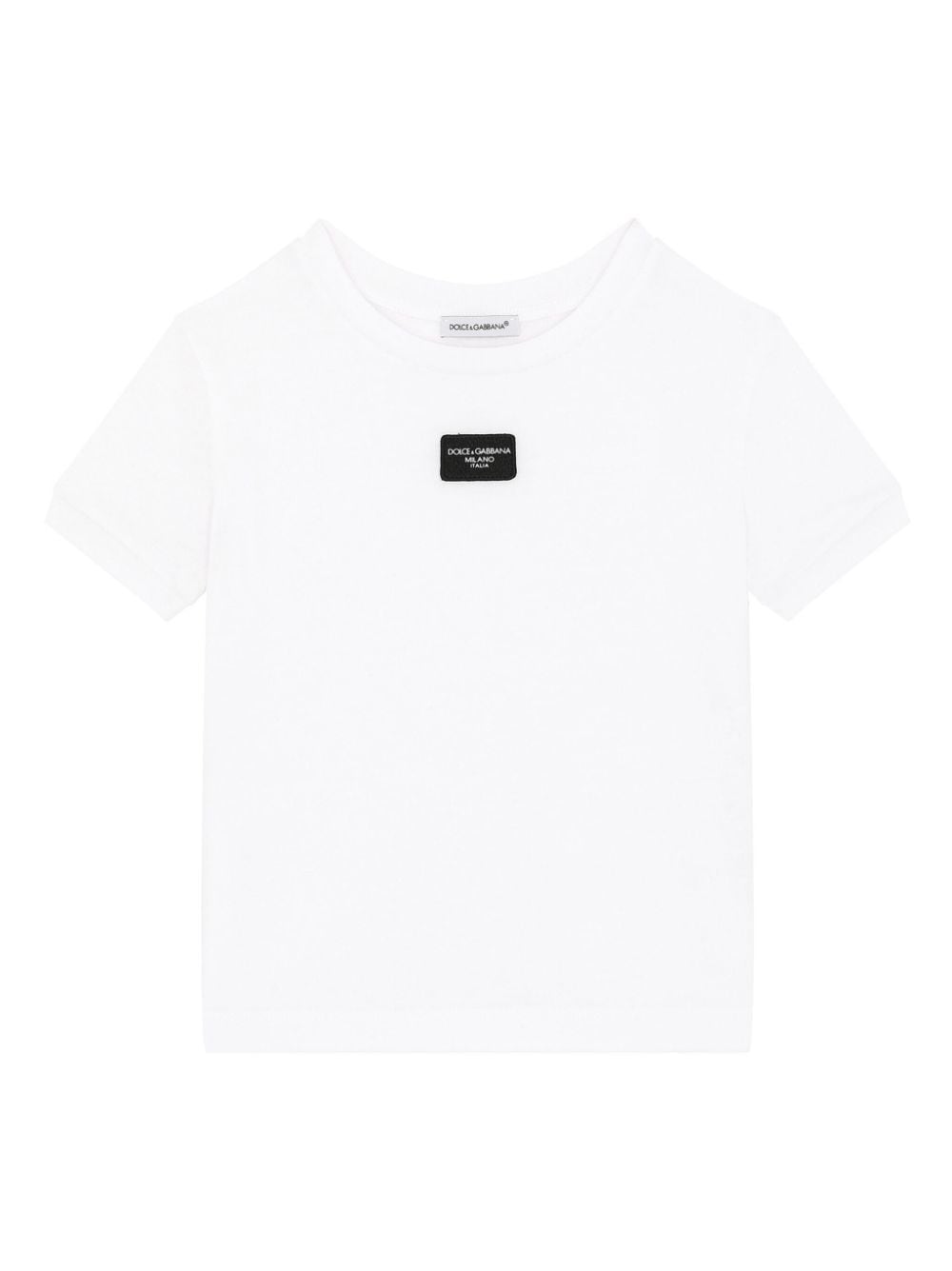 Dolce & Gabbana Kids logo-appliqué cotton T-shirt - White von Dolce & Gabbana Kids