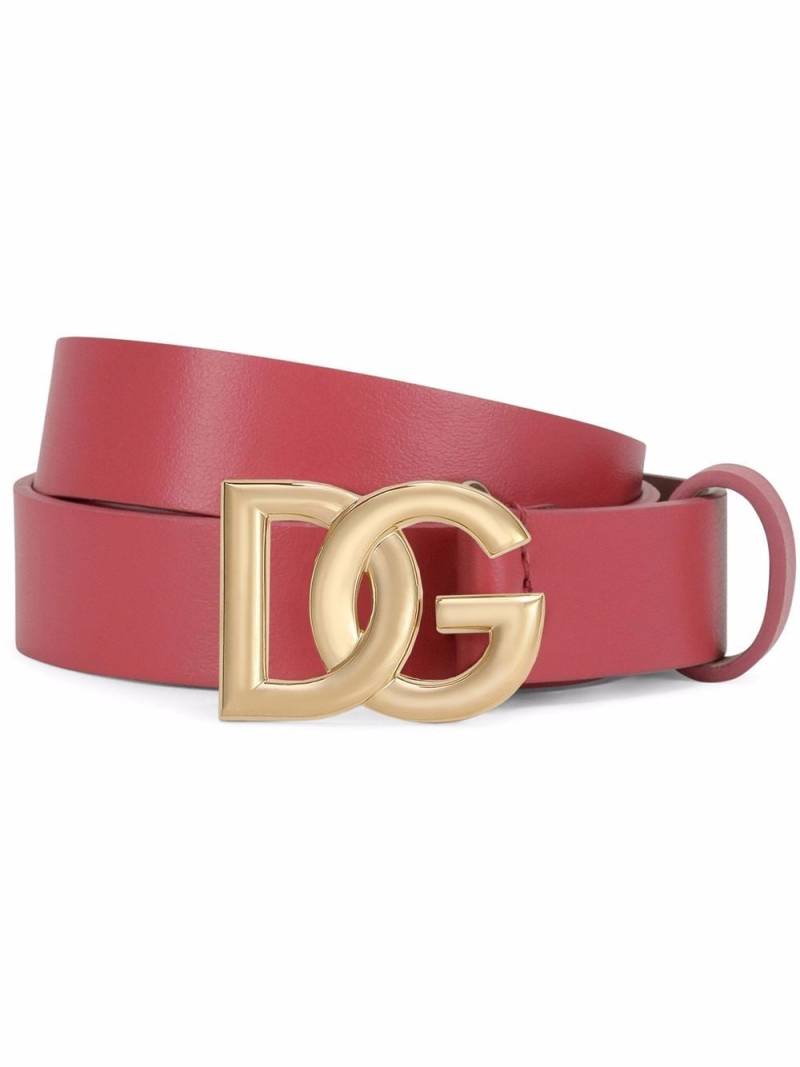 Dolce & Gabbana Kids DG-logo leather belt - Pink von Dolce & Gabbana Kids