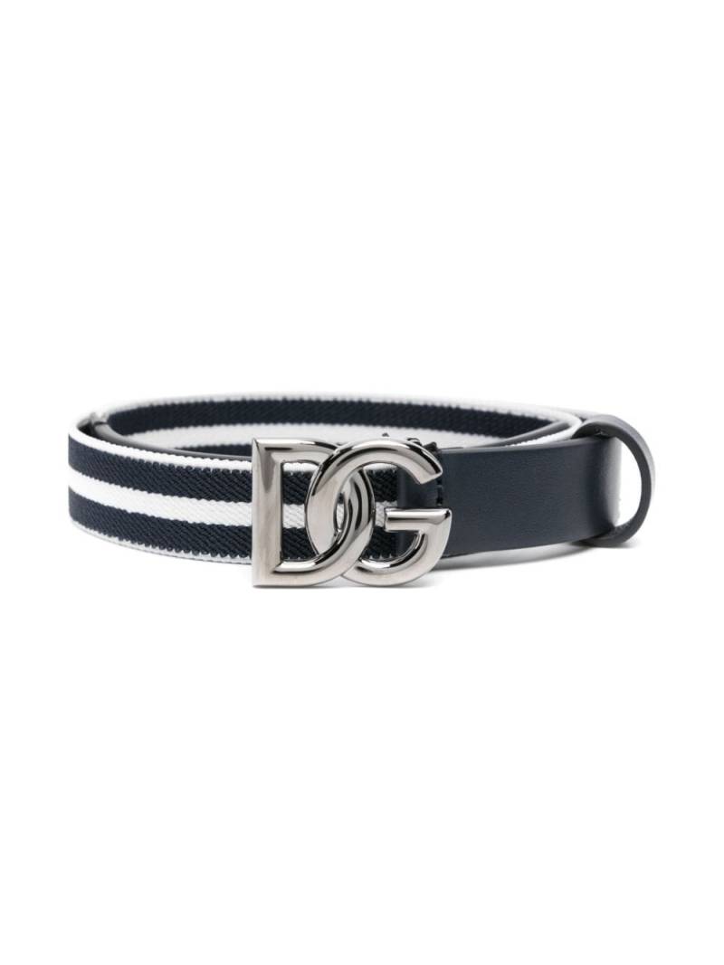 Dolce & Gabbana Kids logo-buckle elasticated belt - Blue von Dolce & Gabbana Kids