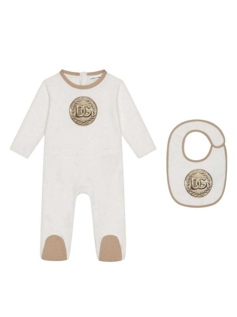 Dolce & Gabbana Kids logo coin-print cotton pyjamas set - White von Dolce & Gabbana Kids