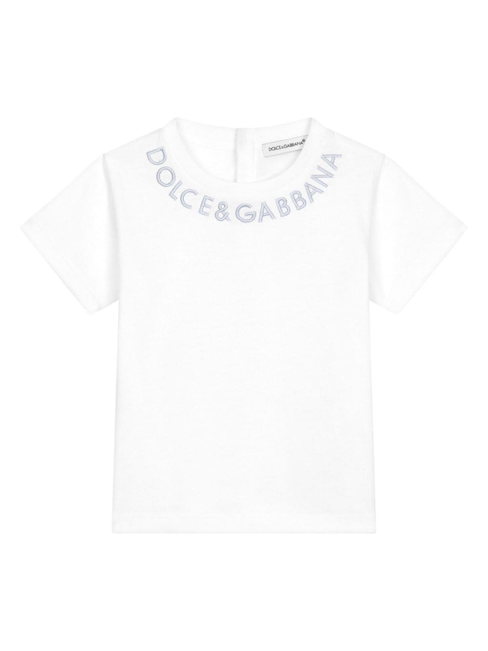 Dolce & Gabbana Kids logo-embroidered cotton T-shirt - White von Dolce & Gabbana Kids