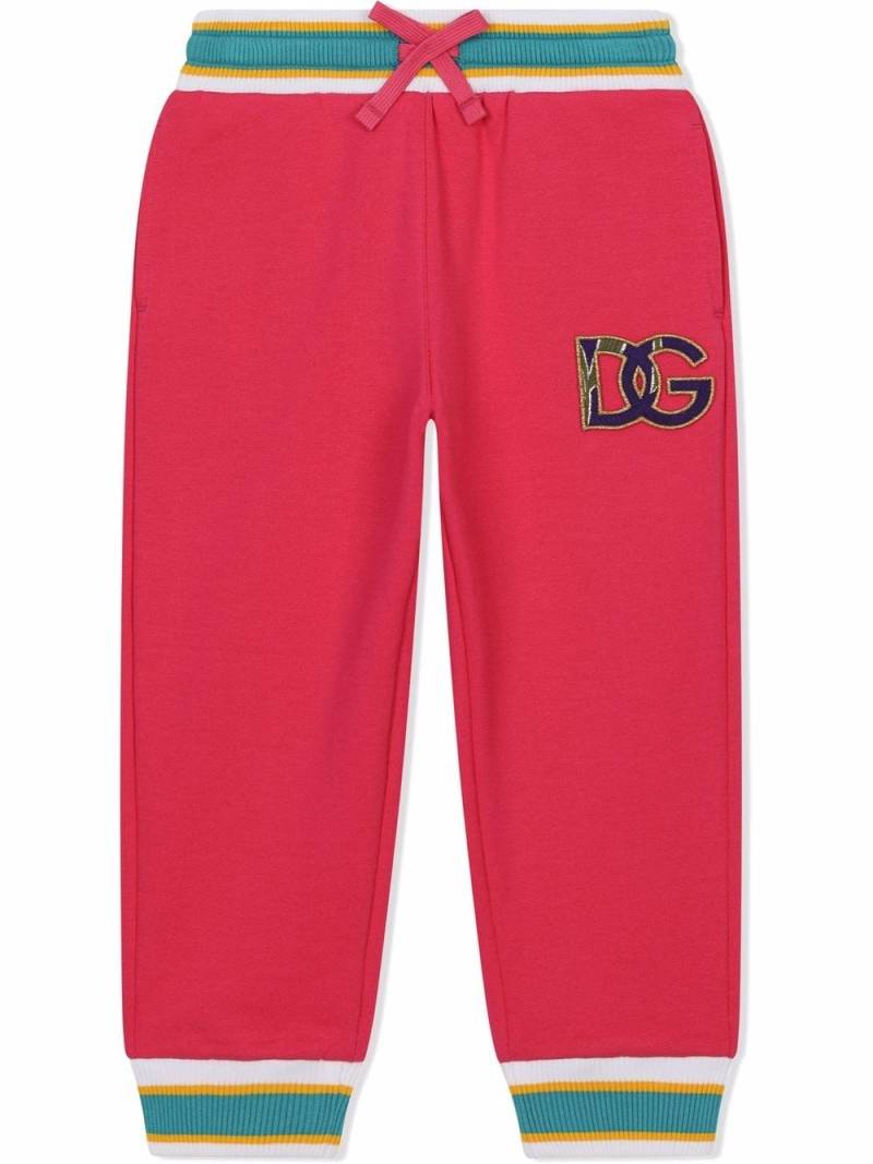 Dolce & Gabbana Kids logo-patch track trousers - Pink von Dolce & Gabbana Kids