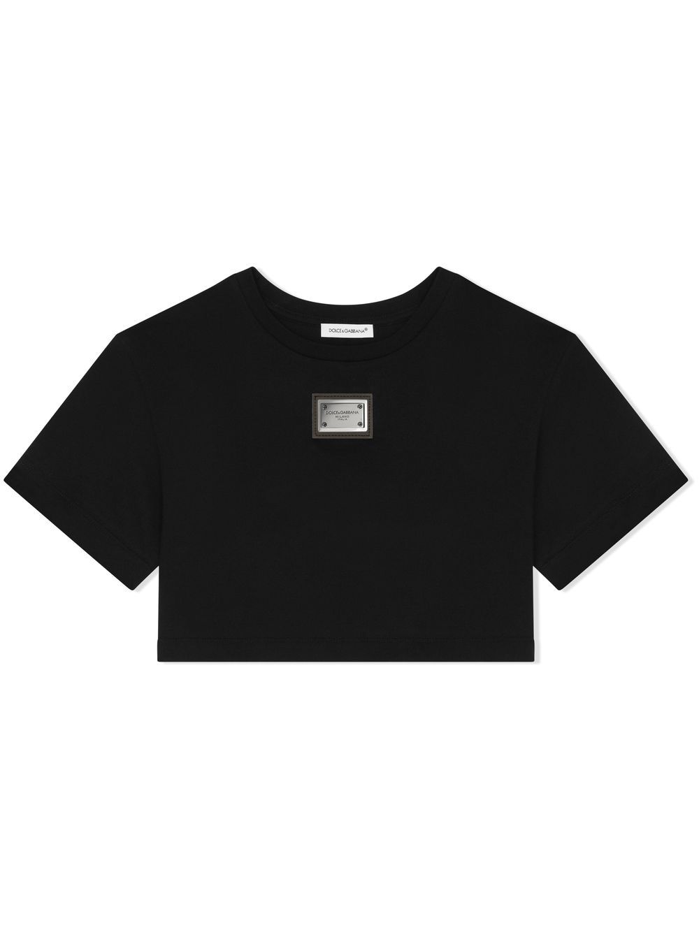 Dolce & Gabbana Kids logo-tag cotton T-shirt - Black von Dolce & Gabbana Kids