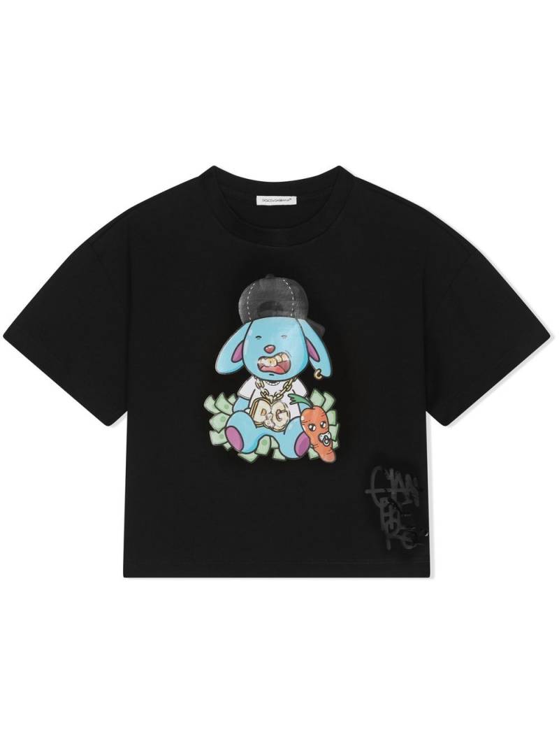Dolce & Gabbana Kids logo-print cotton T-shirt - Black von Dolce & Gabbana Kids