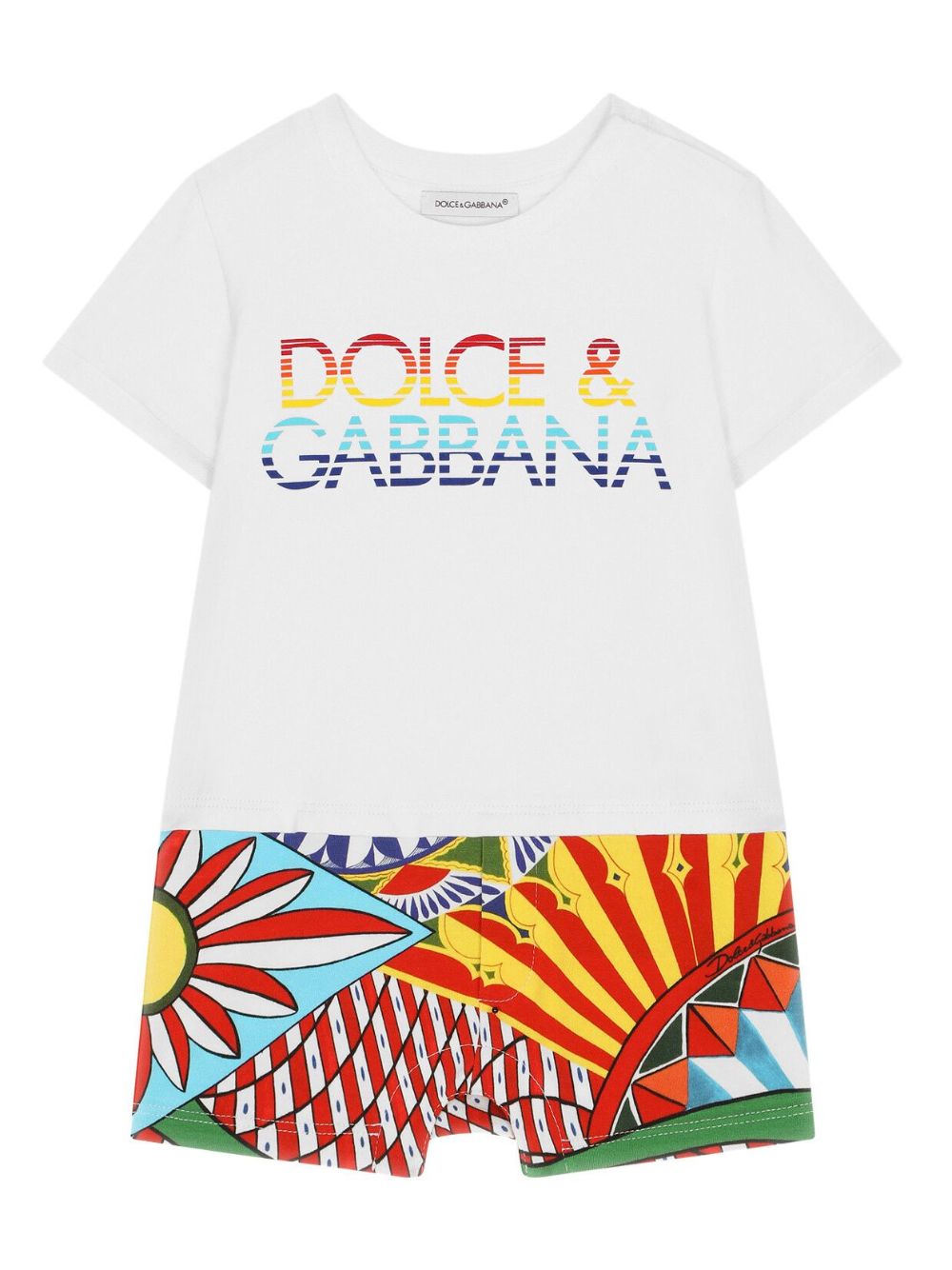 Dolce & Gabbana Kids logo-print cotton shorties - White von Dolce & Gabbana Kids