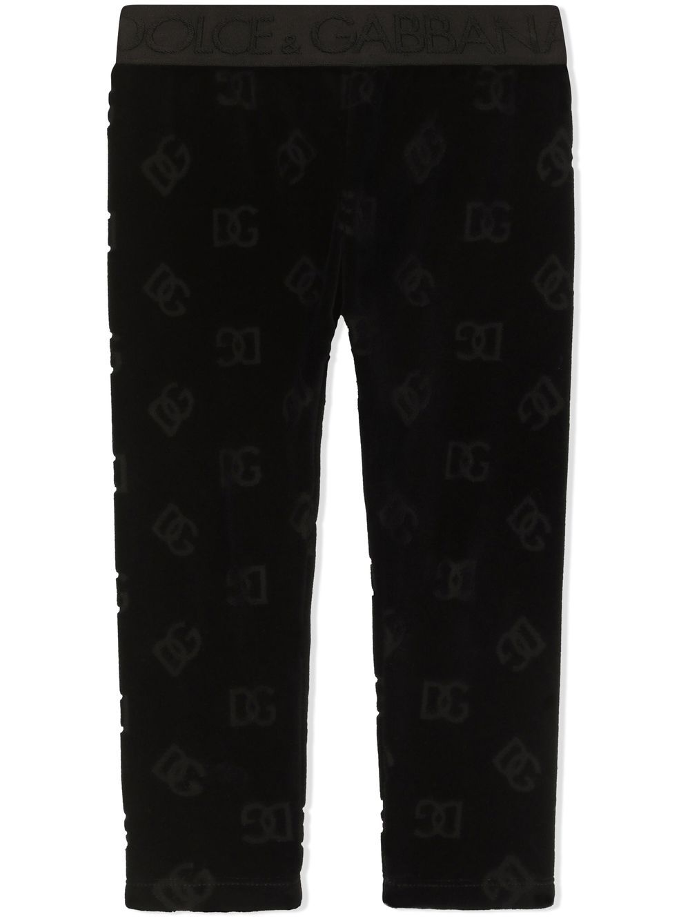 Dolce & Gabbana Kids logo-print cotton trousers - Black von Dolce & Gabbana Kids