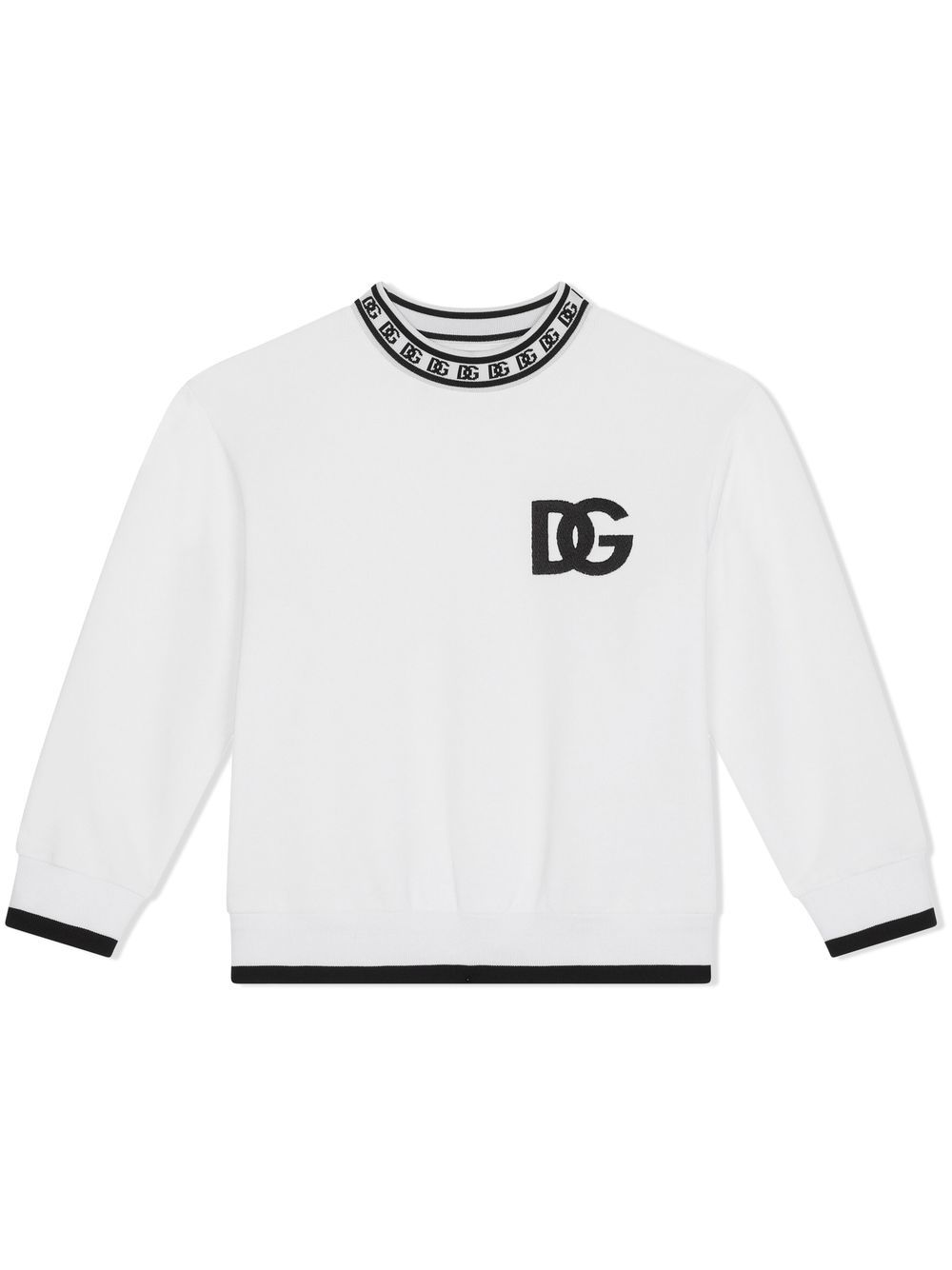 Dolce & Gabbana Kids DG-logo cotton sweatshirt - White von Dolce & Gabbana Kids