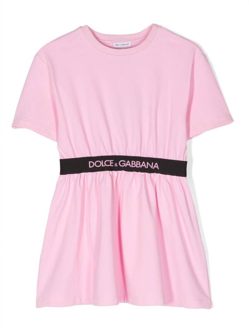 Dolce & Gabbana Kids logo-print short-sleeve T-shirt dress - Pink von Dolce & Gabbana Kids