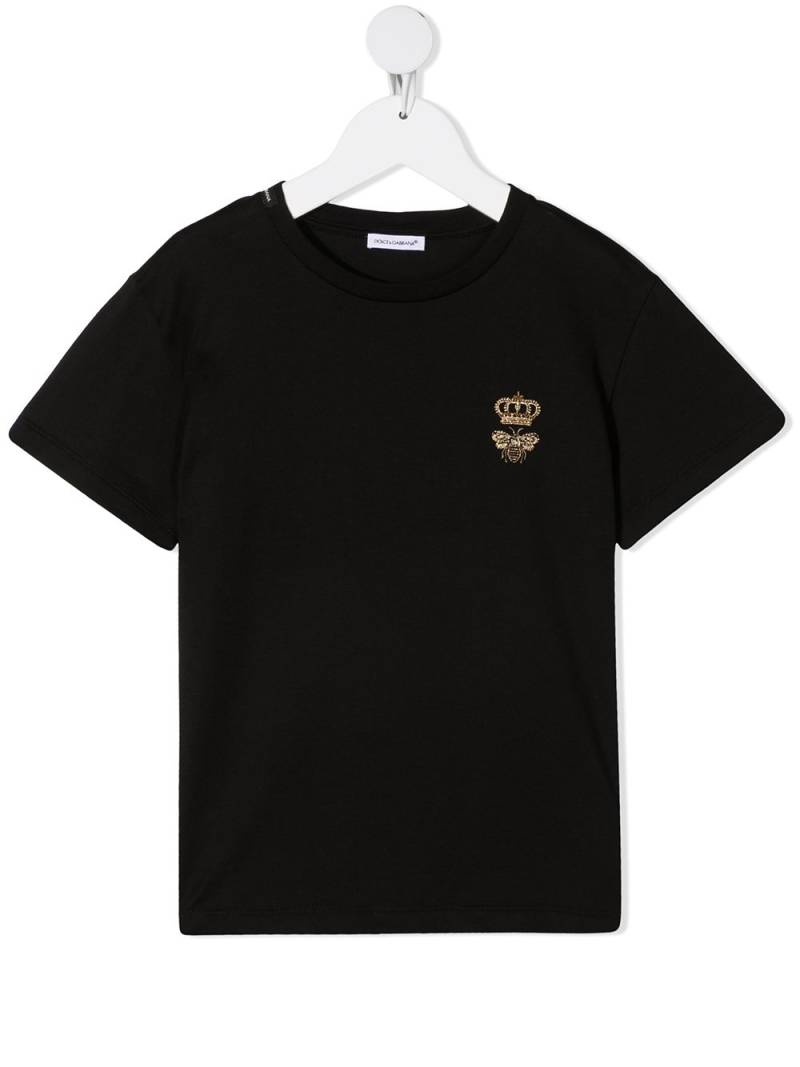Dolce & Gabbana Kids logo print short-sleeved T-shirt - Black von Dolce & Gabbana Kids