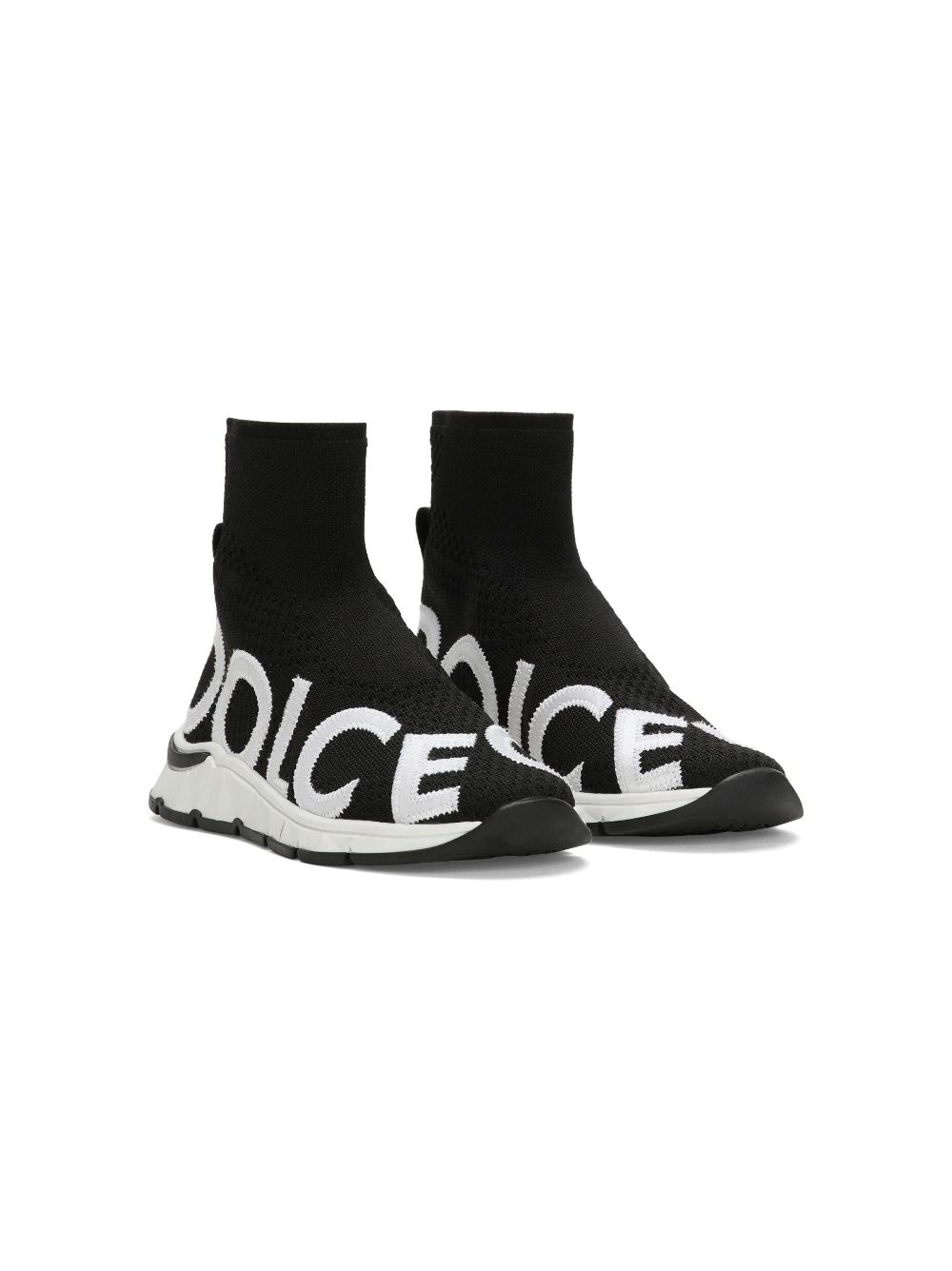 Dolce & Gabbana Kids logo-print sock-style sneakers - Black von Dolce & Gabbana Kids