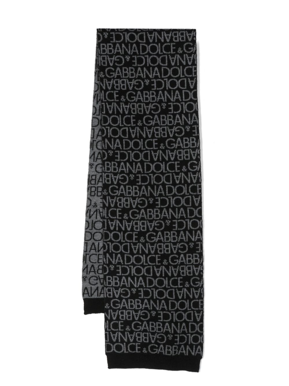 Dolce & Gabbana Kids logo-print virgin wool scarf - Black von Dolce & Gabbana Kids