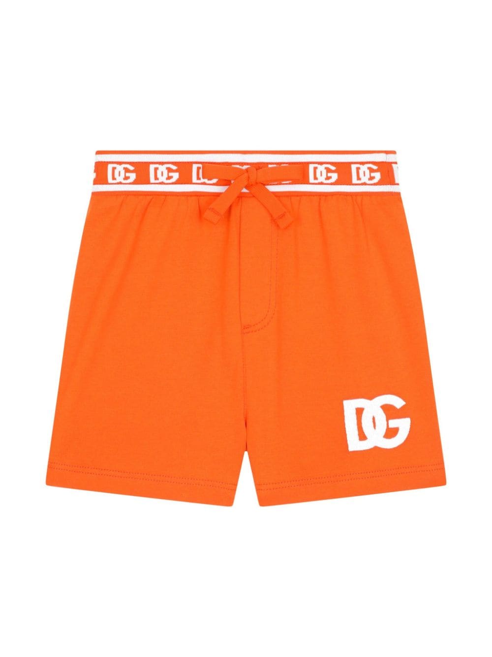 Dolce & Gabbana Kids logo-waistband cotton shorts - Orange von Dolce & Gabbana Kids