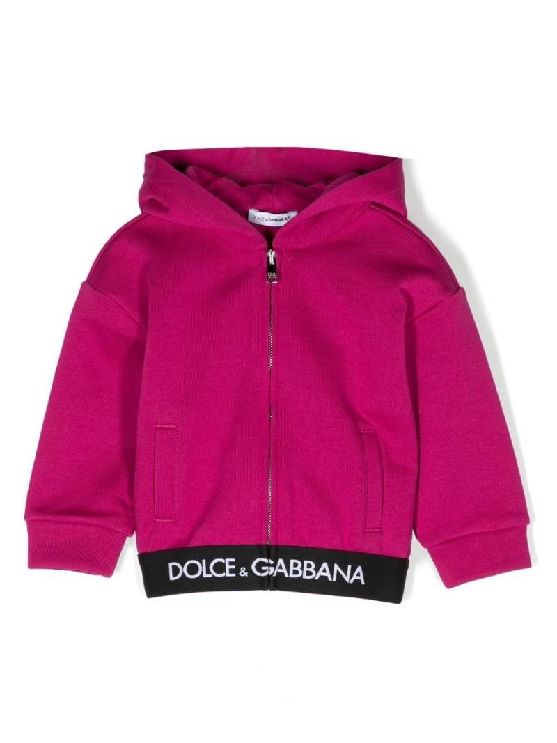 Dolce & Gabbana Kids logo zip-front sweatshirt - Pink von Dolce & Gabbana Kids