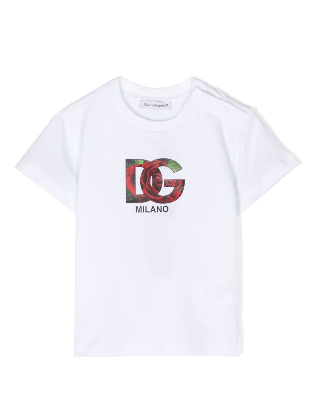 Dolce & Gabbana Kids logo.print cotton T-shirt - White von Dolce & Gabbana Kids