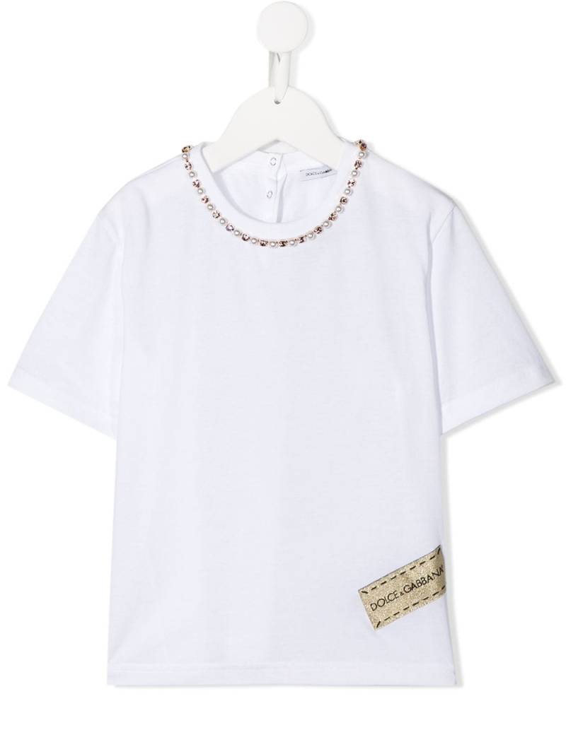 Dolce & Gabbana Kids necklace detail T-shirt - White von Dolce & Gabbana Kids