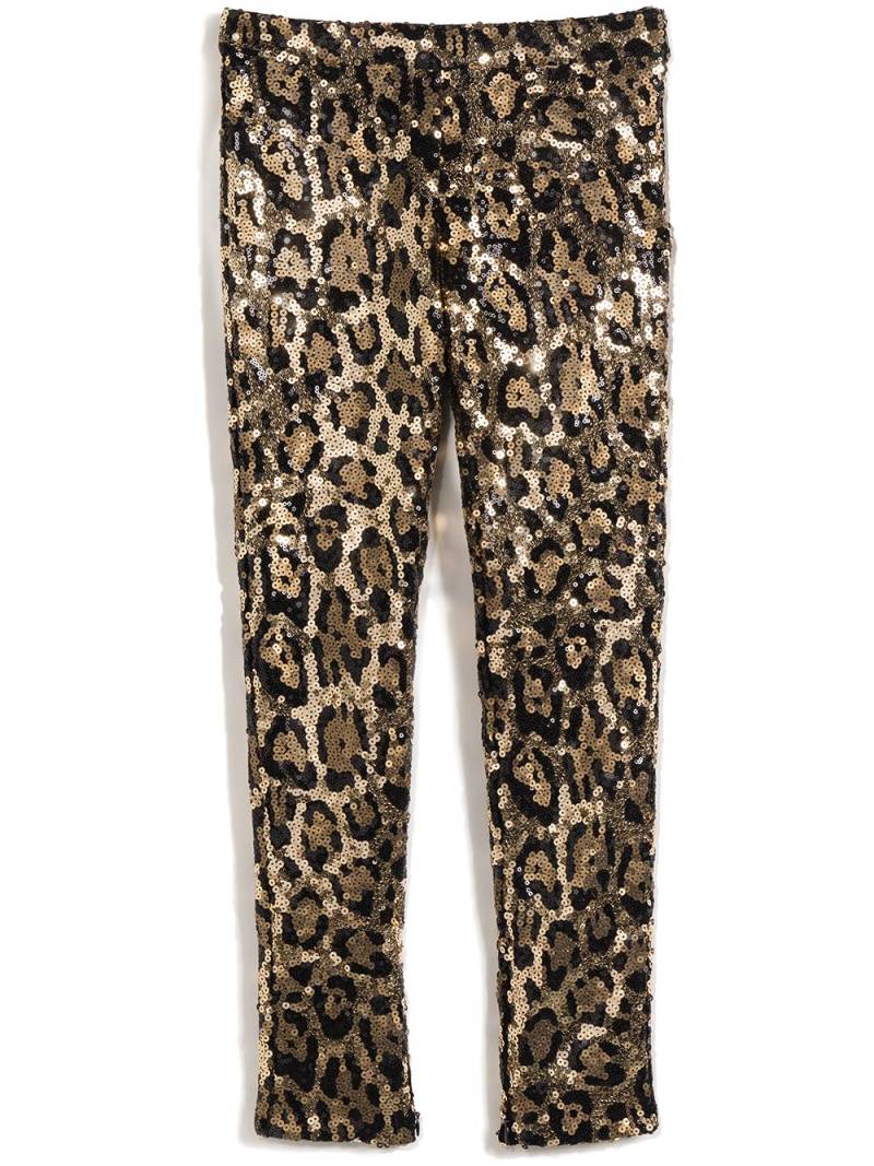 Dolce & Gabbana Kids leopard-print sequinned leggings - Gold von Dolce & Gabbana Kids