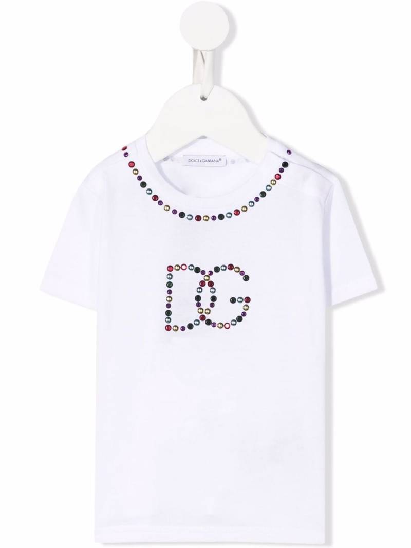 Dolce & Gabbana Kids studded logo T-shirt - White von Dolce & Gabbana Kids