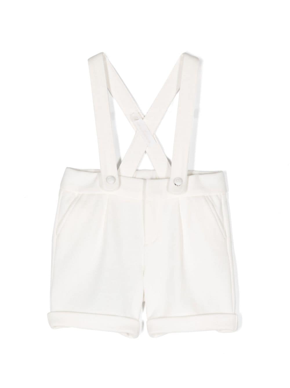 Dolce & Gabbana Kids textured detachable-strap dungaree shorts - White von Dolce & Gabbana Kids