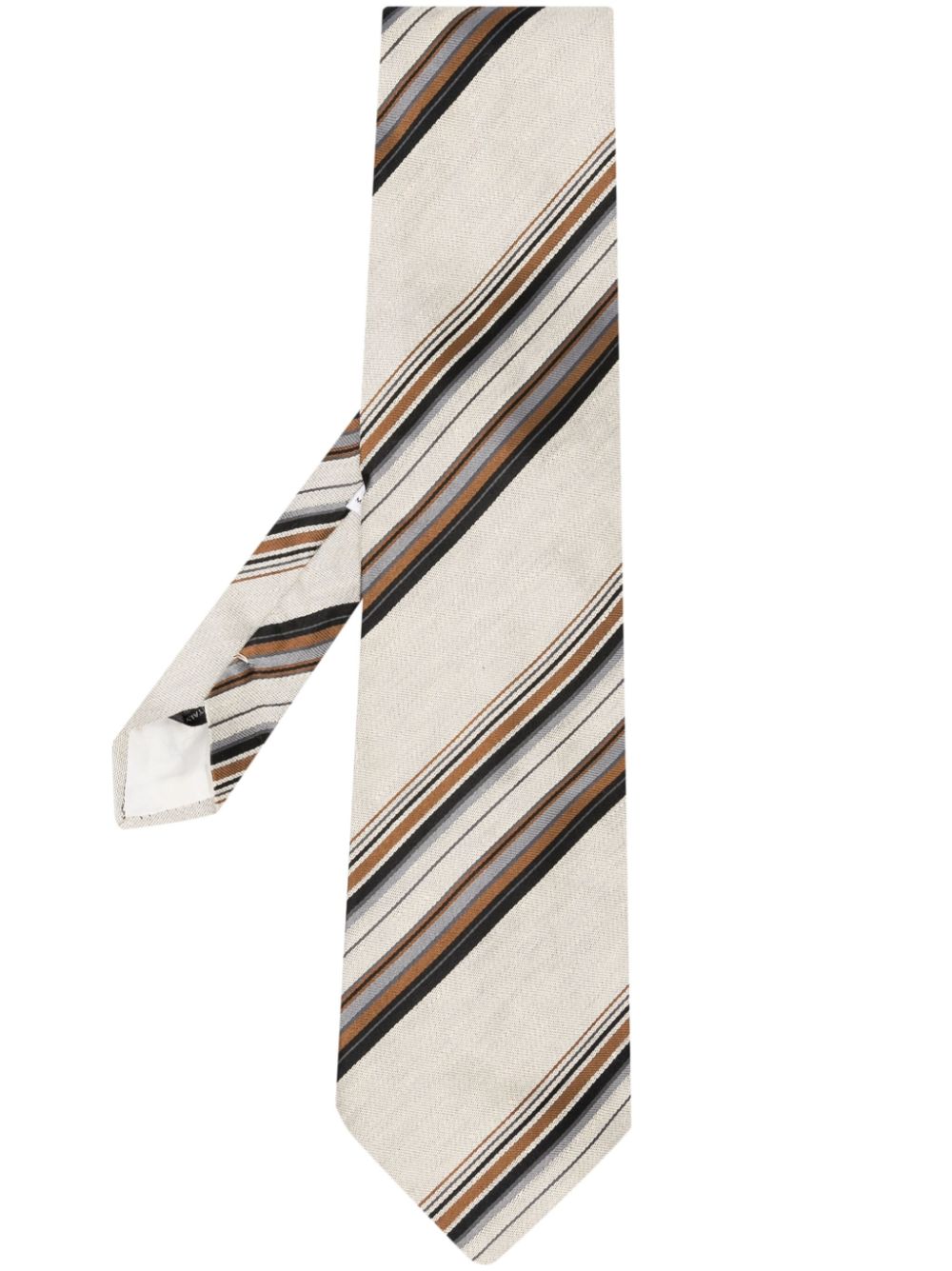 Dolce & Gabbana Pre-Owned 1990s striped linen-silk tie - Neutrals