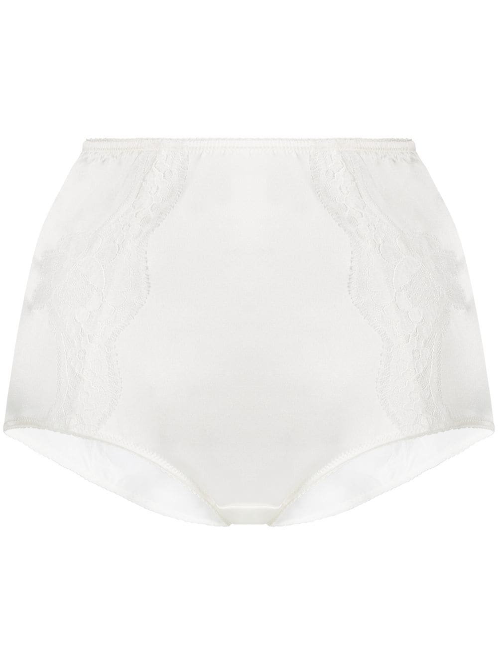 Dolce & Gabbana high-waisted lace-detail satin briefs - White von Dolce & Gabbana