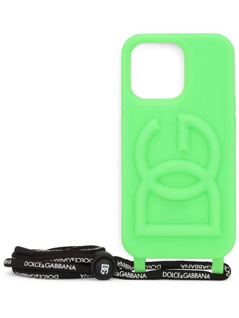 Dolce & Gabbana logo-embossed iPhone 13 Pro case - Green von Dolce & Gabbana