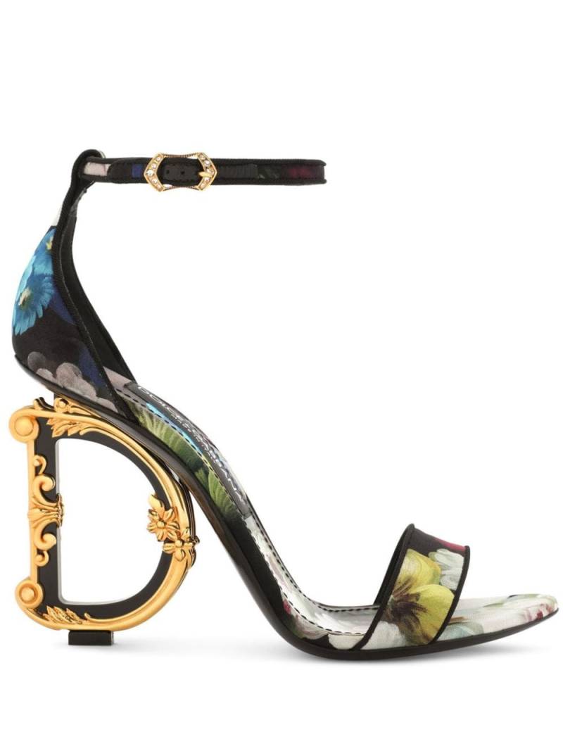 Dolce & Gabbana 105mm DG Baroque-heel sandals - Black von Dolce & Gabbana