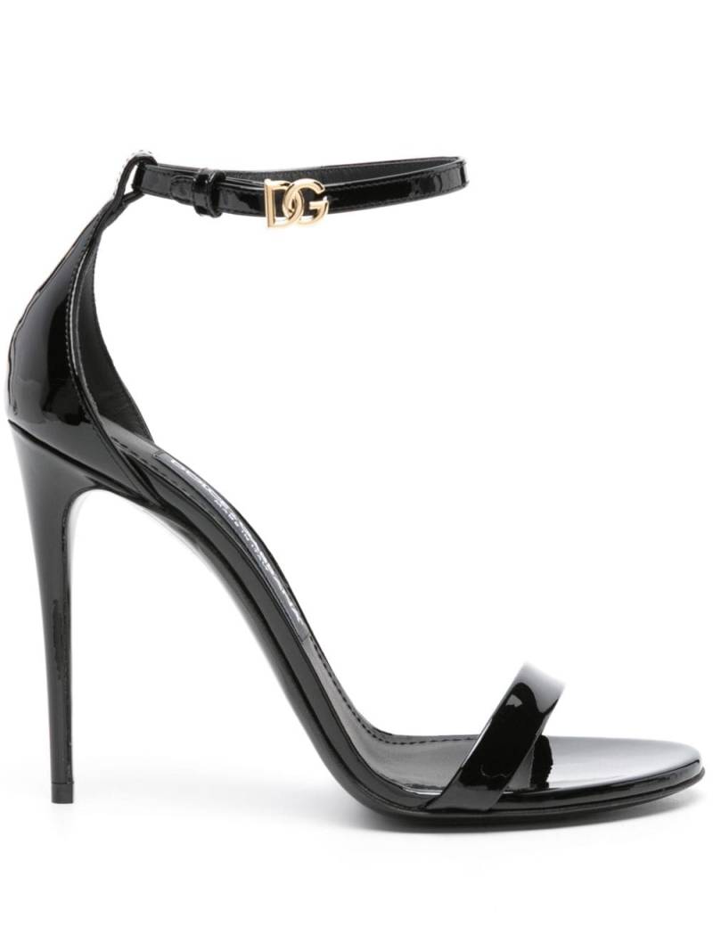 Dolce & Gabbana 105mm leather sandals - Black von Dolce & Gabbana